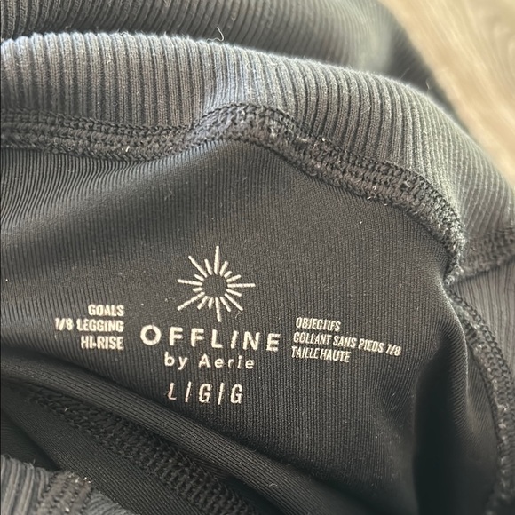 Aerie OFFLINE Goals High Waisted Ribbed Legging Medium Black size large - Picture 4 of 6